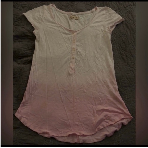 Hollister Light Pink Henley Top - Picture 1 of 3